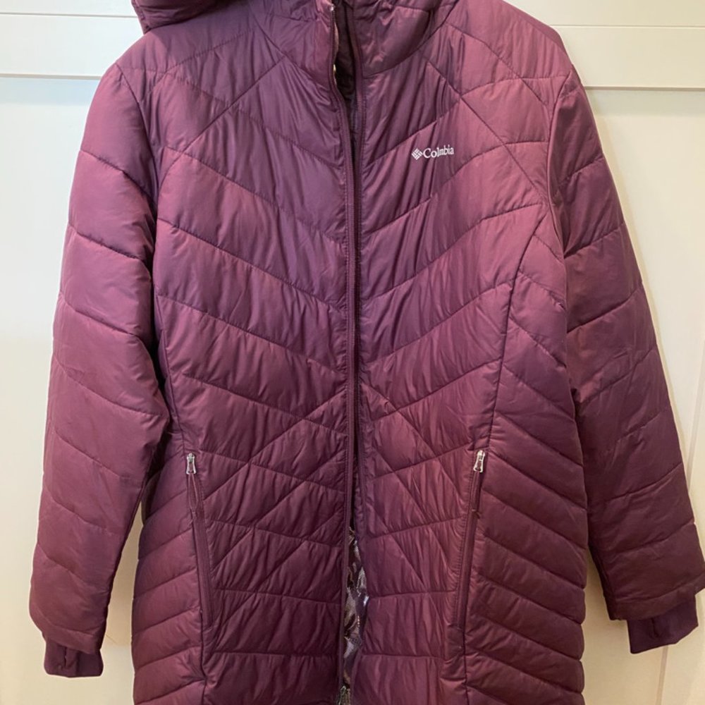 Columbia Omni-Heat Long Hooded Jacket Plus Sz